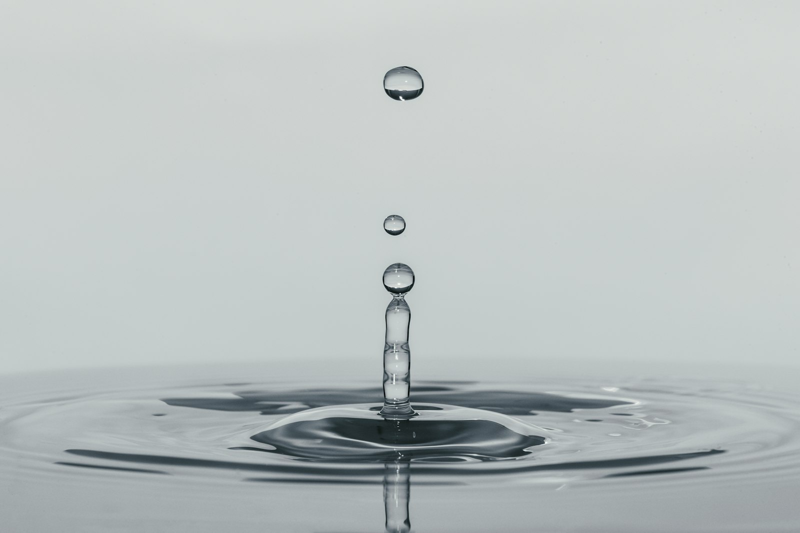Crystal-clear water droplet